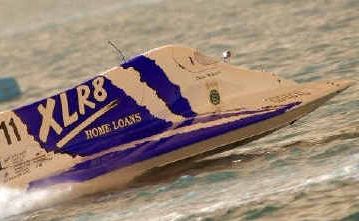 Craig Truslove’s Formula One powerboat in action last year. Craig Truslove’s Formula One powerboat in action last year.